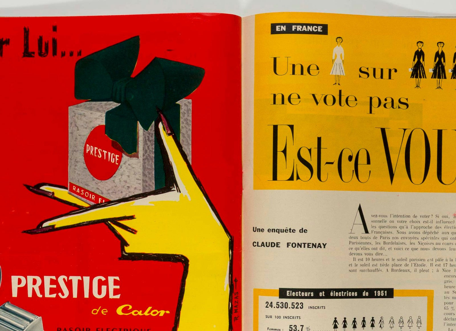 NOEL Xmas presents FRENCH ELLE magazine December 1955 70th birthday gift No 519