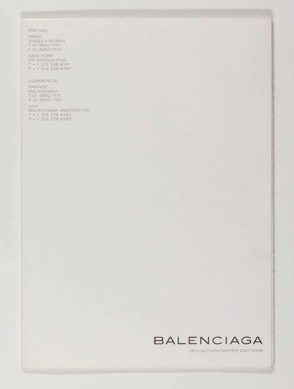 BALENCIAGA lookbook MEN Fall Winter 2007 vtg CATALOG Nicolas Ghesquiere MENSWEAR