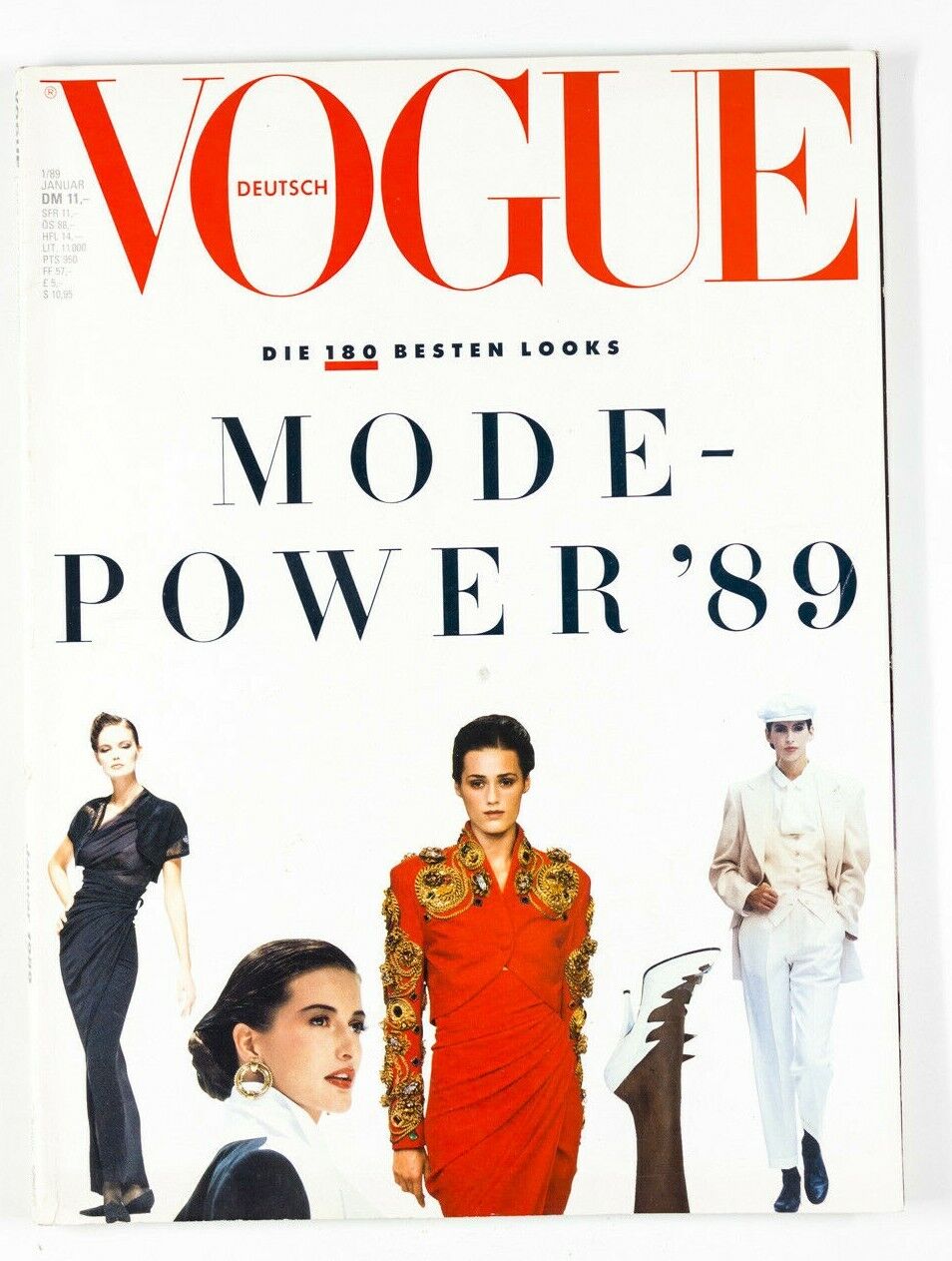 Yasmin Le Bon ANNA PIAGGI 180 Looks MODE POWER vtg DEUTSCH VOGUE January 01 1989