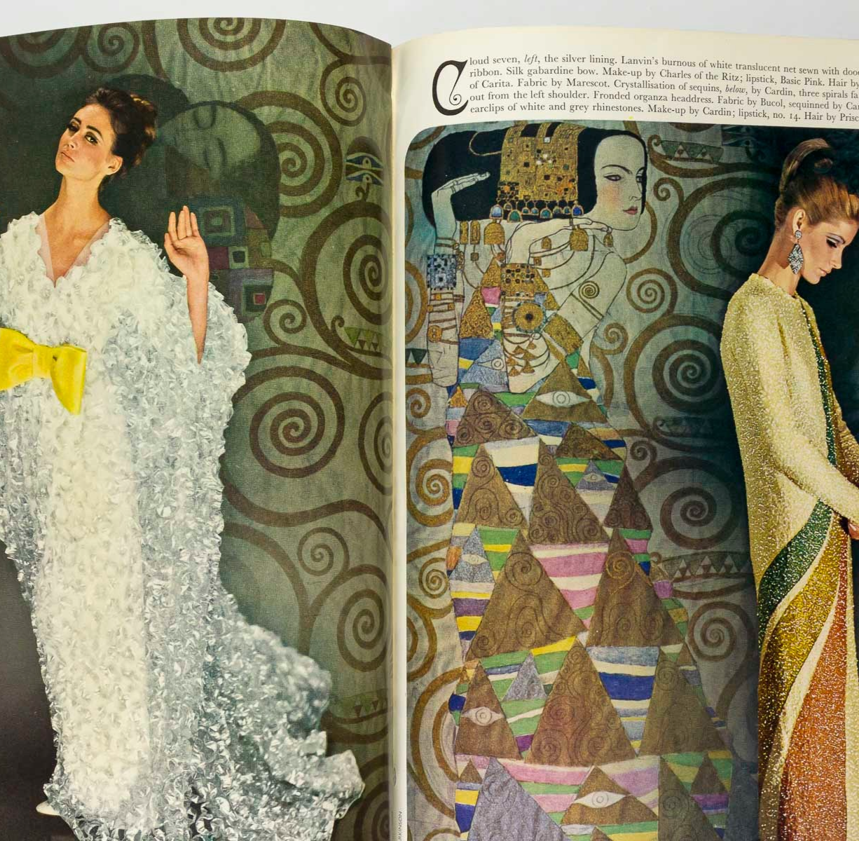 Marika Green NORMAN PARKINSON Veruschka HELMUT NEWTON Vogue September 1965 Klimt