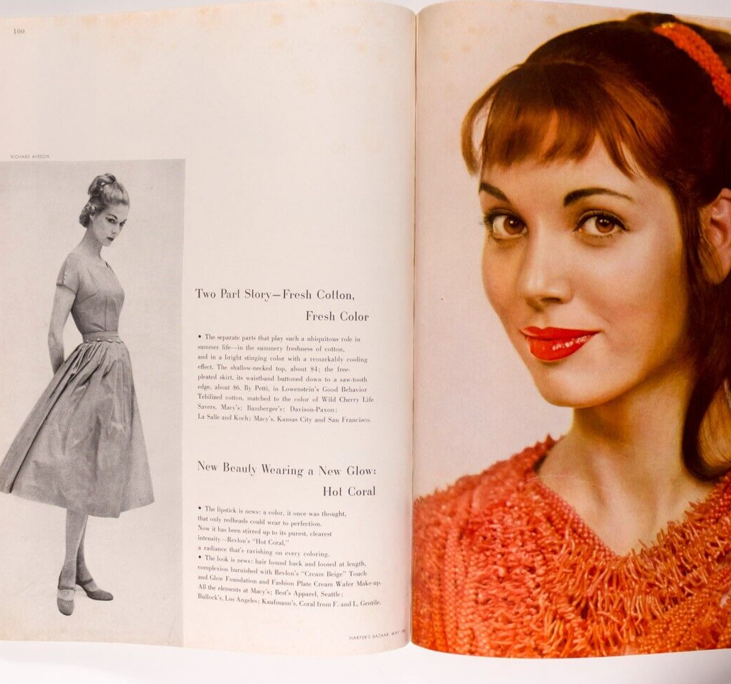RICHARD AVEDON Suzy Parker LOUISE DAHL-WOLFE Harper's Bazaar 1955 May OLDSMOBILE