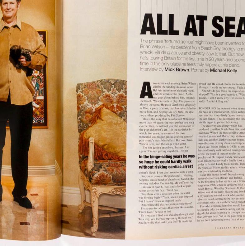 Brian Wilson Beach Boys KELLY MACDONALD Donegal TELEGRAPH MAGAZINE January 2002