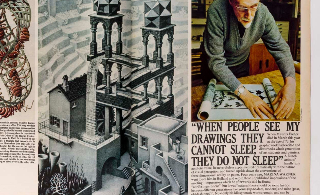 Bryan Montgomery M.C. ESCHER Roderick Gradidge TELEGRAPH July 1972 Graffiti PUBS