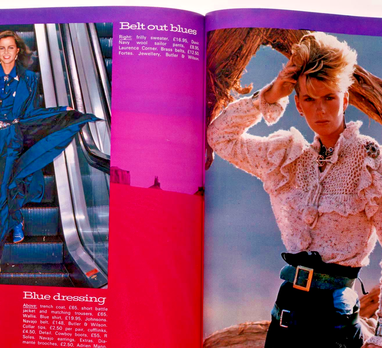 KIM ALEXIS Sloane Ranger CHRISTINA ONASSIS Cosmopolitan 1982 November UK Cowgirl