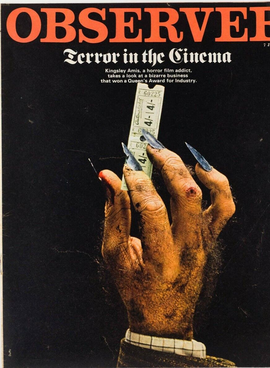 HAMMER HORROR Peter Cushing BRIAN DUFFY Christopher Lee CINEMA Observer magazine