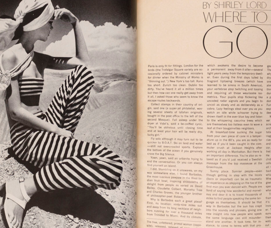 Heide Wiedeck EASTER ISLANDS Chile BILL BRANDT Harpers Bazaar May 1969 vtg INDIA