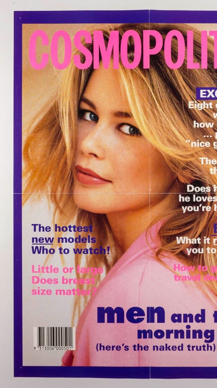 CLAUDIA SCHIFFER cover HUGE foldout orig. poster COSMOPOLITAN MAGAZINE Australia