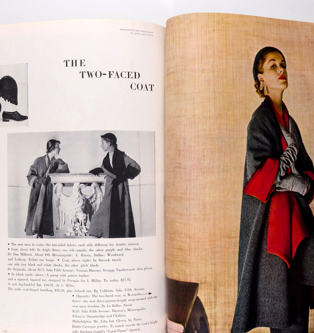 Evelyn Tripp LOUISE DAHL-WOLFE Paris Openings US FALL FASHION vtg HARPERS BAZAAR