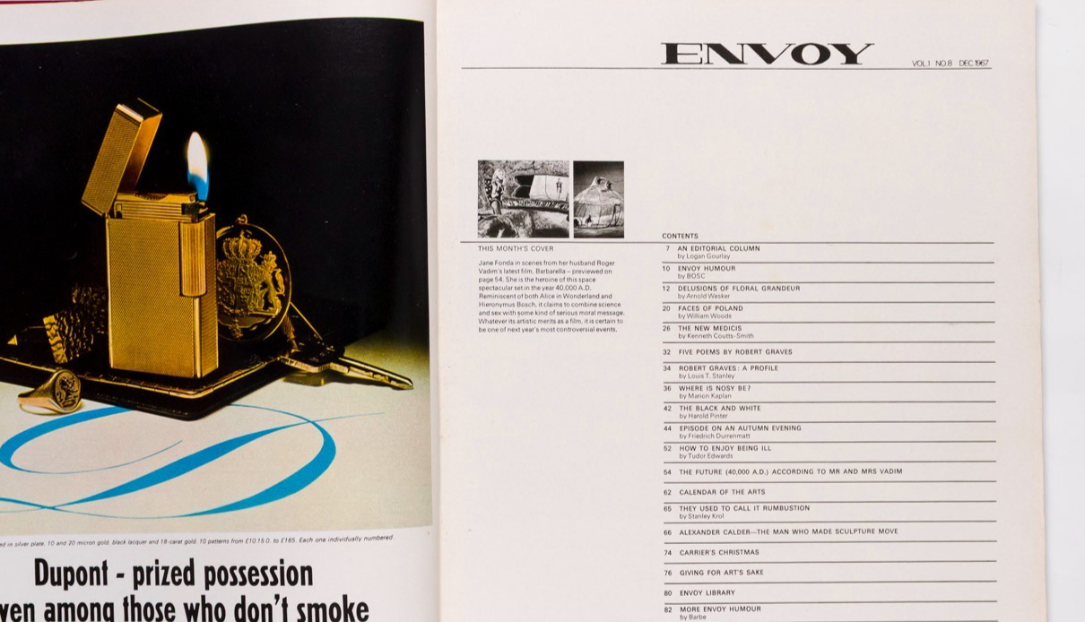 Jane Fonda ANITA PALLENBERG Alexander Calder HAROLD PINTER Envoy December 1967