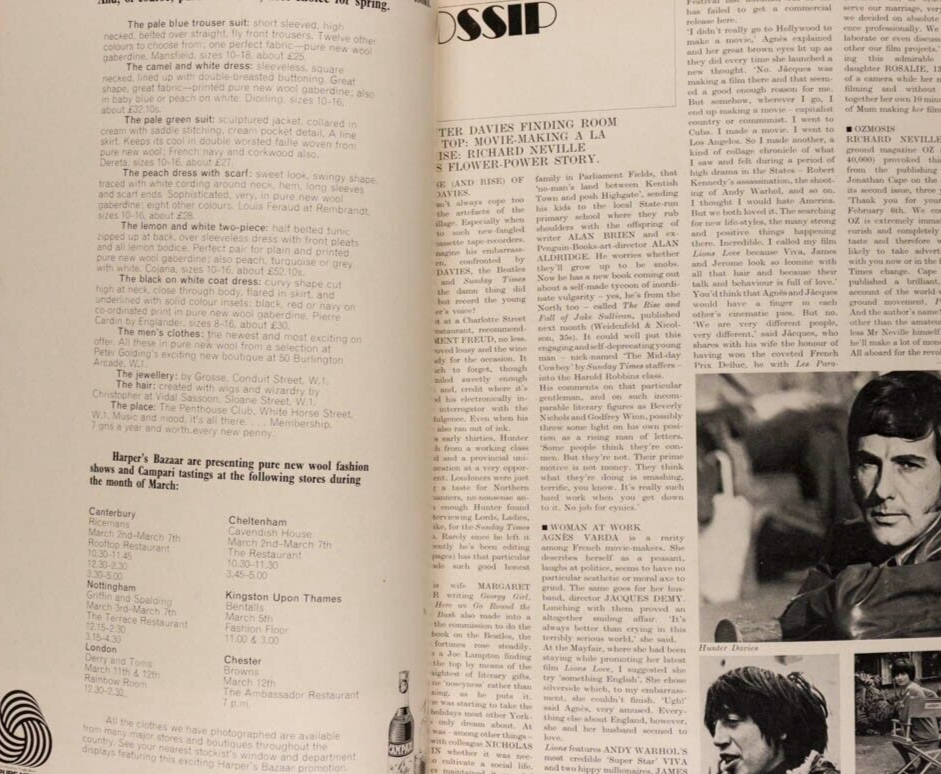Anna Wintour's 1st magazine RICHARD NEVILLE Barzini UK HARPERS BAZAAR March 1970