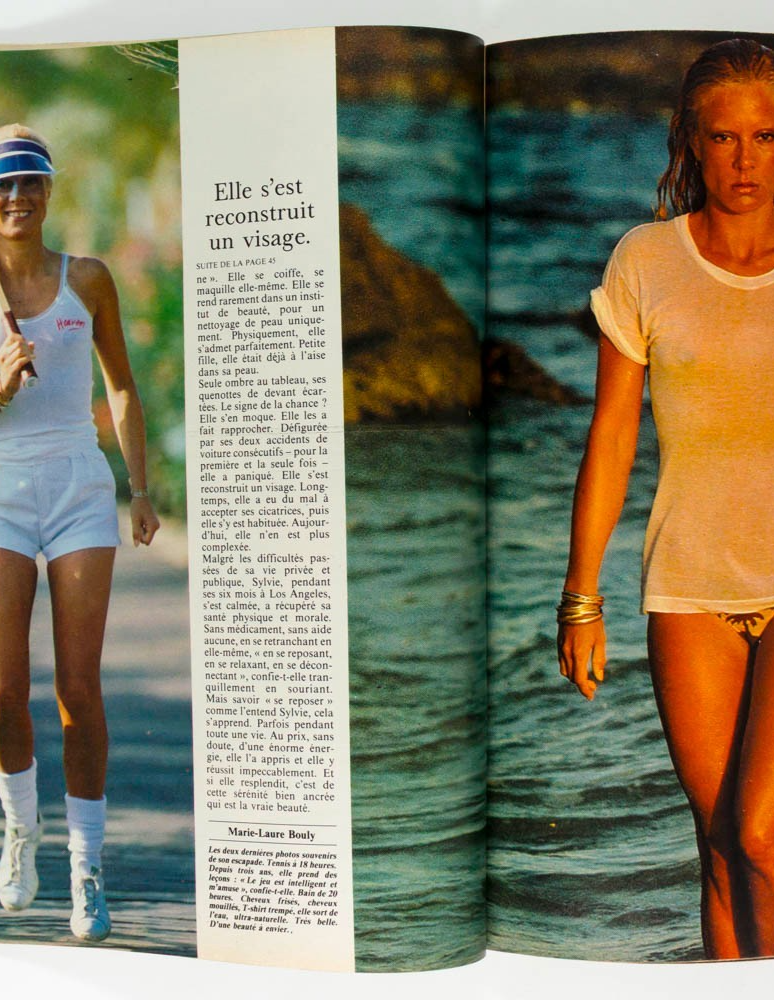 SYLVIE VARTAN Nobel Prize SWIMWEAR Elle June 29 1981 Childrens knitwear 1851 vtg
