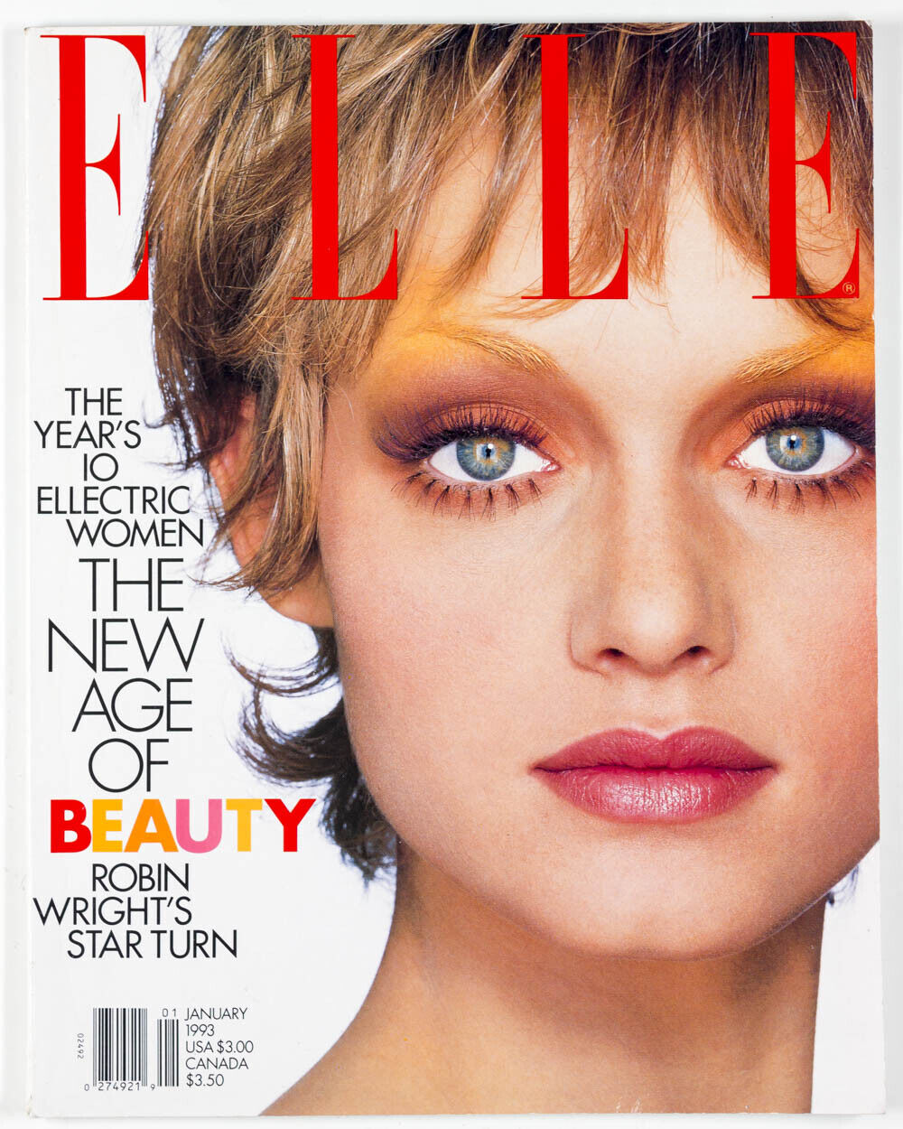 Amber Valletta ROBIN WRIGHT Gilles Bensimon BEAUTY 90s fashion US Elle magazine