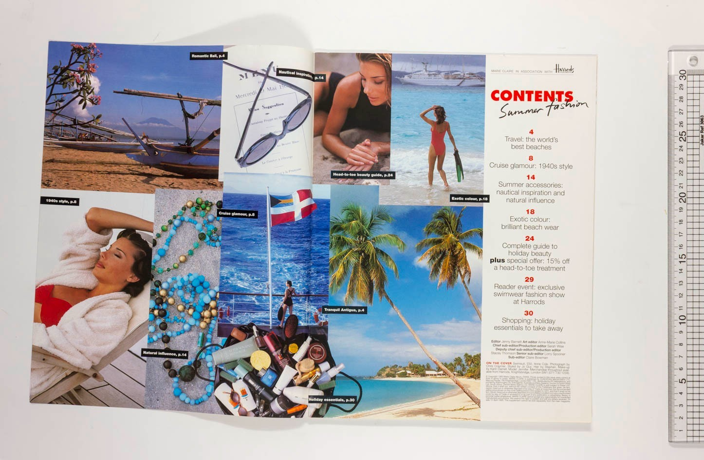 Jennifer Flavin 40S CRUISE STYLE Bali ANTIGUA Marie Claire Fashion 1993 April UK