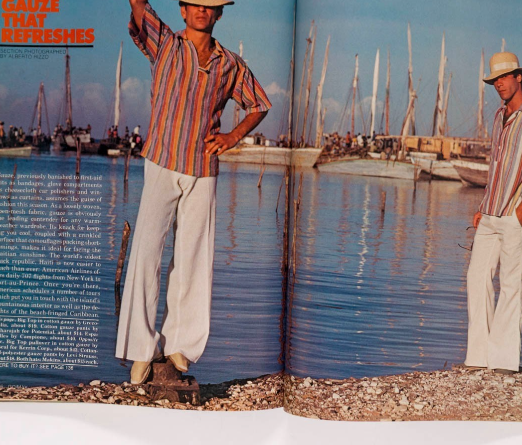 ALBERTO RIZZO Haiti SWIMWEAR Summer Fashion US GQ magazine May 1976 Shorts VTG