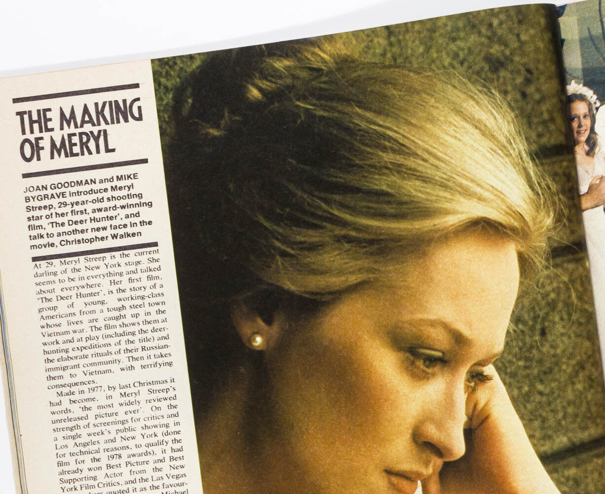 Meryl Streep RARE early interview CHRISTOPHER WALKEN The Deer Hunter Magazine