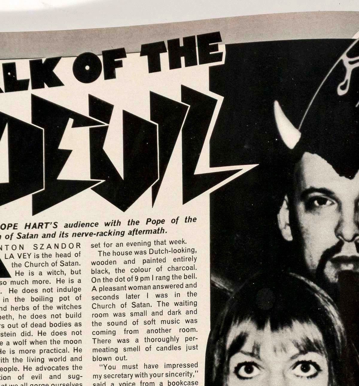 ANTON LAVEY Witchcraft OCCULT Honey magazine October 1973 Alice Cooper BLACK ART