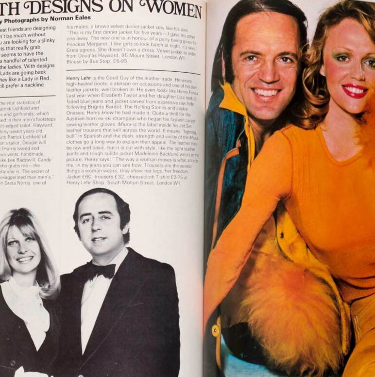 BIBA Bianca Jagger JAY JOHNSON Alan Bates COSMOPOLITAN magazine September 1972
