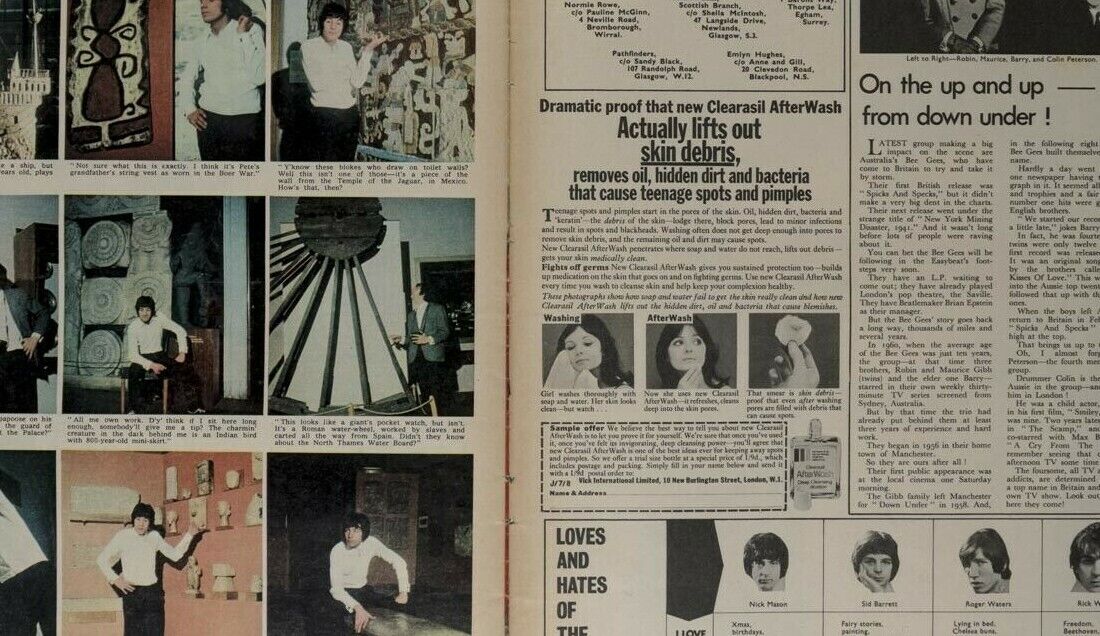 The Who STEVE MARRIOTT Pink Floyd PROCUL HARUM Samantha Juste UK Jackie magazine