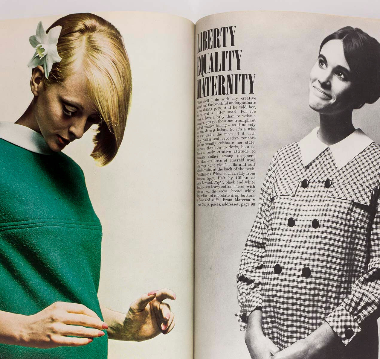 Max Maxwell HELMUT NEWTON Jill Kennington QUEEN MAGAZINE Jan 1966 BRIDGET RILEY