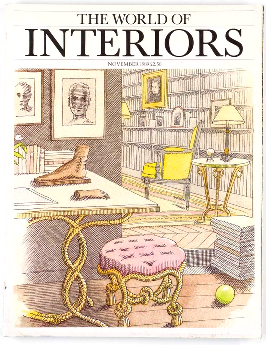 Pierre Le-Tan THE WORLD OF INTERIORS magazine 1989 November ART illustration VTG