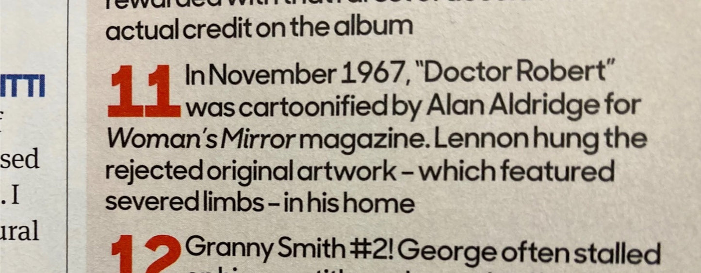 Beatles ALAN ALDRDIGE Pattie Boyd LENNON WOMAN'S MIRROR magazine November 1966