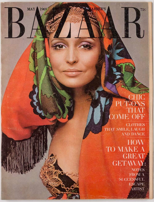 Heide Wiedeck EASTER ISLANDS Chile BILL BRANDT Harpers Bazaar May 1970 vtg INDIA