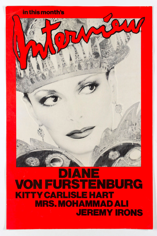 DIANE VON FURSTENBURG original shop display poster advert INTERVIEW MAGAZINE vtg