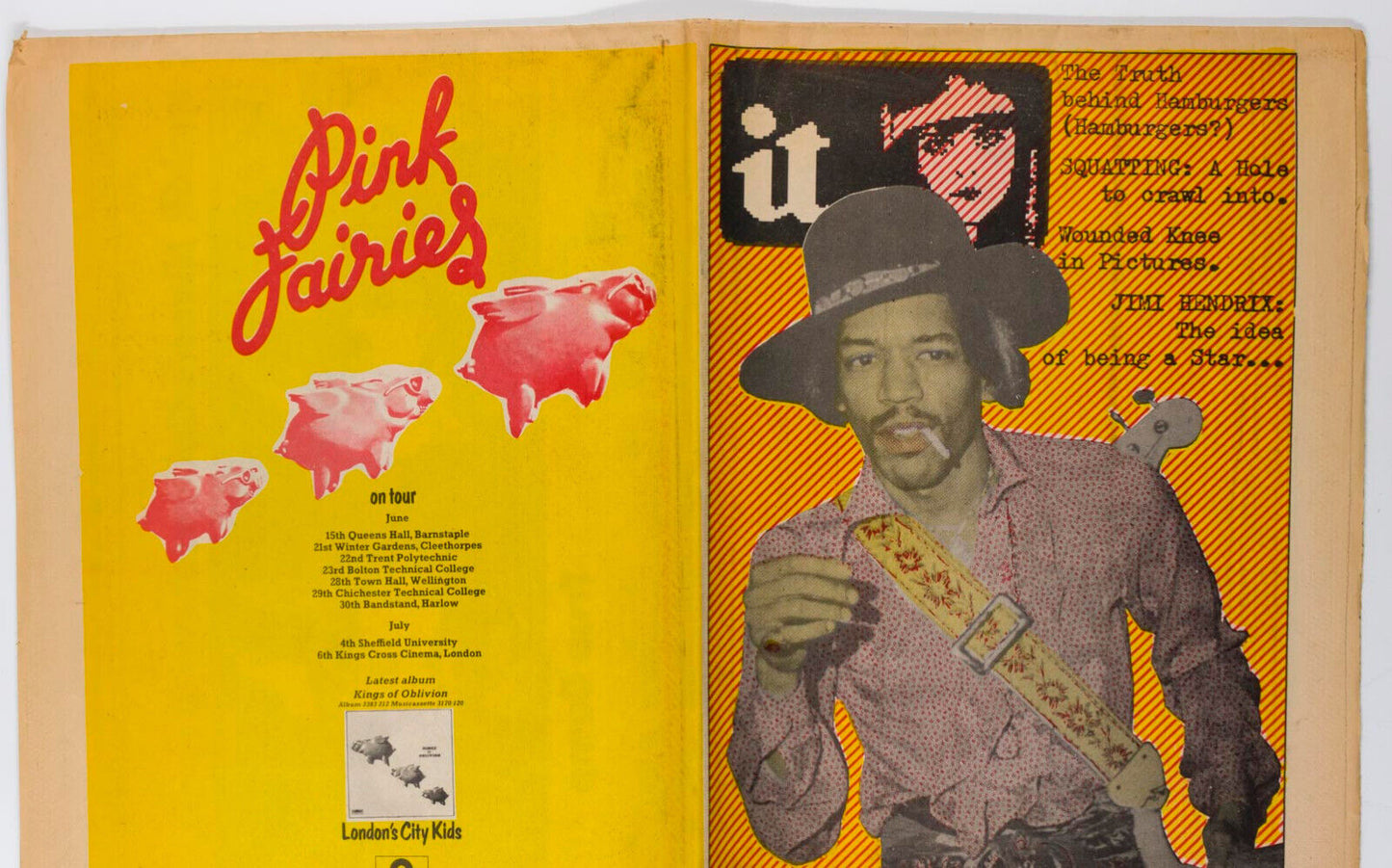 JIM HENDRIX R Crumb SQUATTING Wounded Knee PINK FAIRIES it INTERNATIONAL TIMES