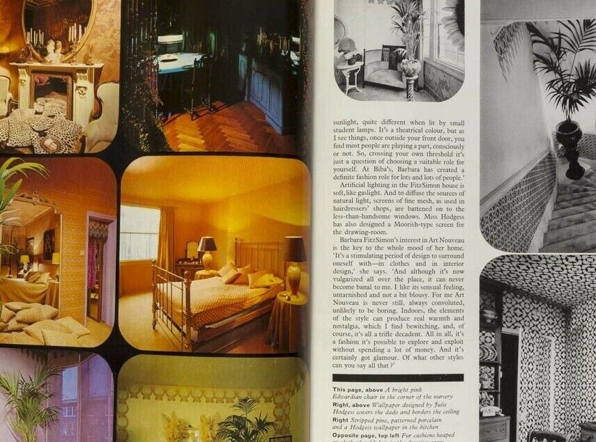 Biba LEN DEIGHTON Duffy DAVID HEMMINGS vtg 60s interiors HOUSE & GARDEN magazine