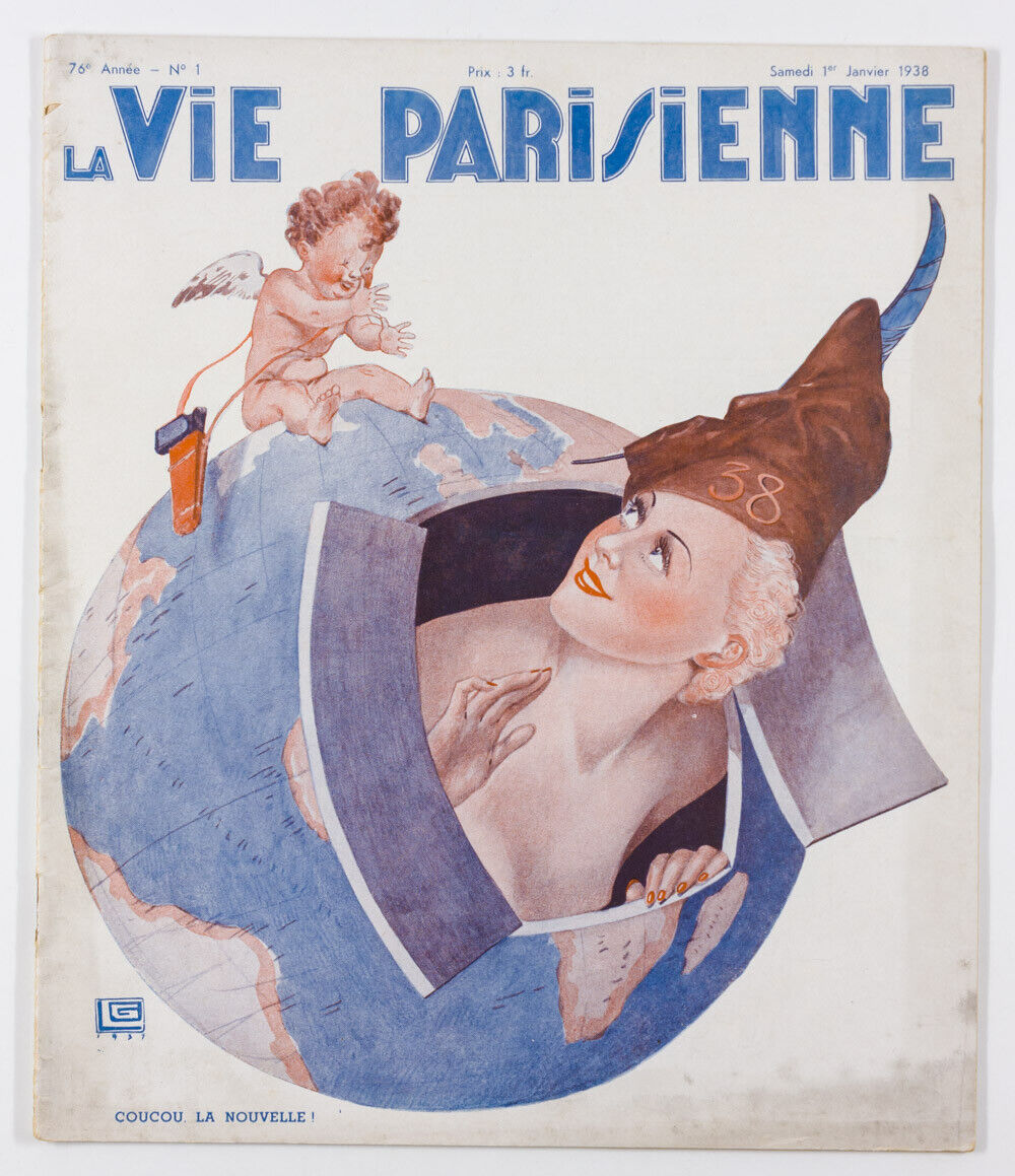 GEORGES LEONNEC Globe CHERUB La Vie Parisienne ILLUSTRATED magazine January 1938