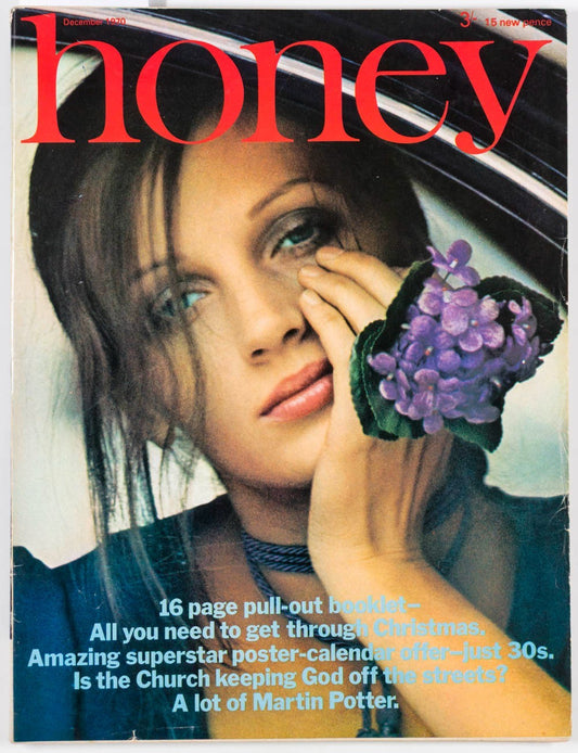 Ingmari Lamy LEONARD WHITING Martin Potter HONEY MAGAZINE December 1970 vtg BIBA