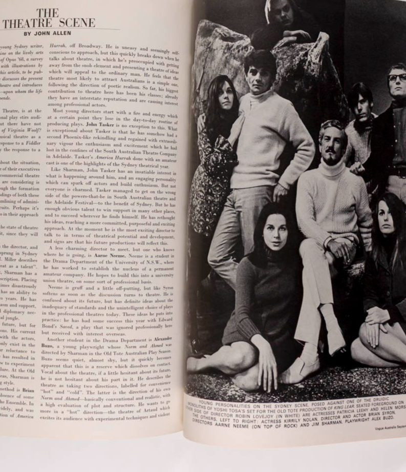 DANIELA BIANCHI Australia Woman BARRY HUMPHRIES Barracks VOGUE September 1968 Oz