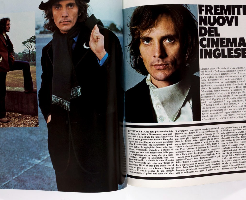 Terence Stamp ANDY WARHOL Tom Baker L'UOMO VOGUE May 1972 Alan Bates KEN RUSSELL