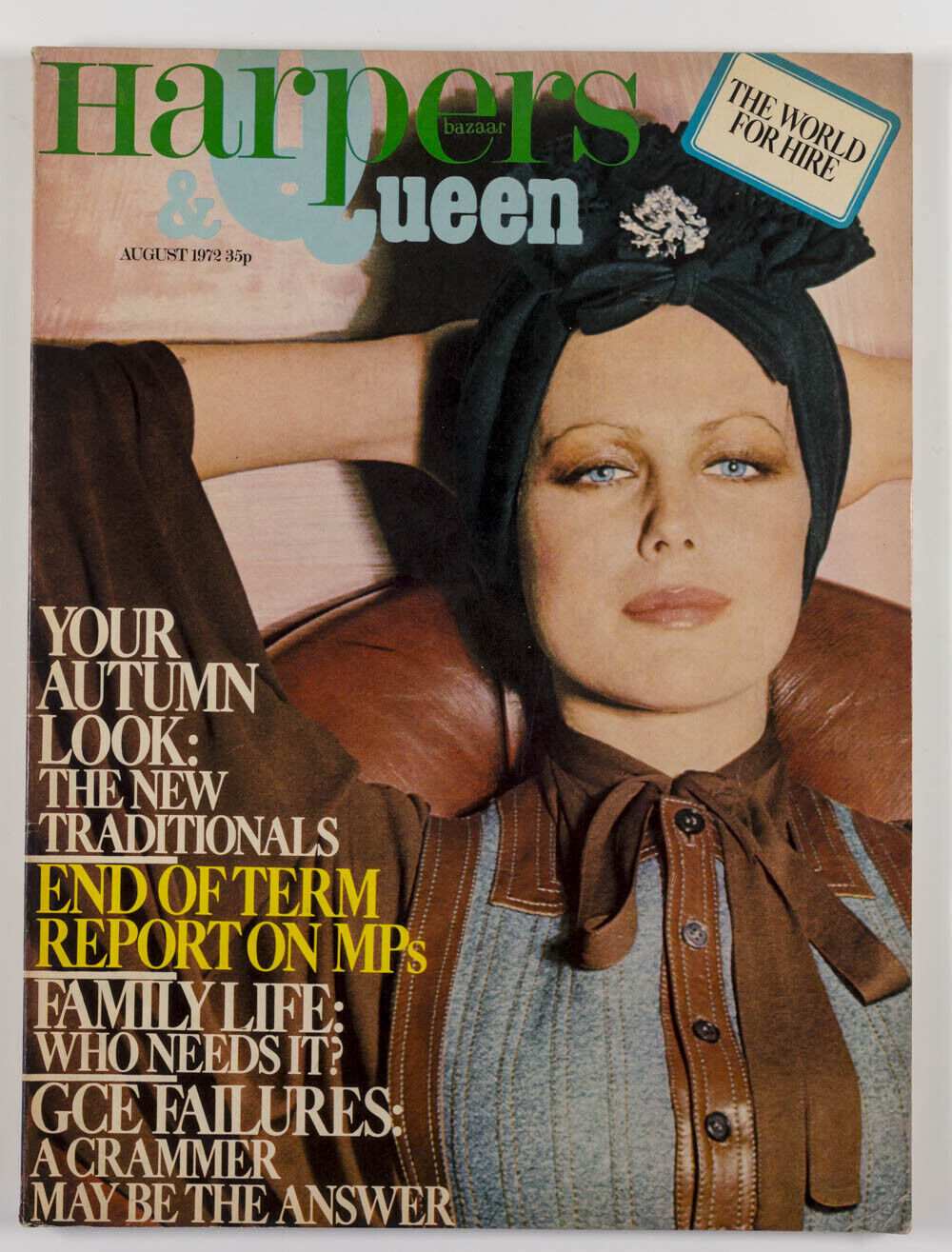 Fiona Lewis NORMAN EALES Jean Muir DIOR Bill Gibb ~ HARPERS & QUEEN Aug 1972 vtg