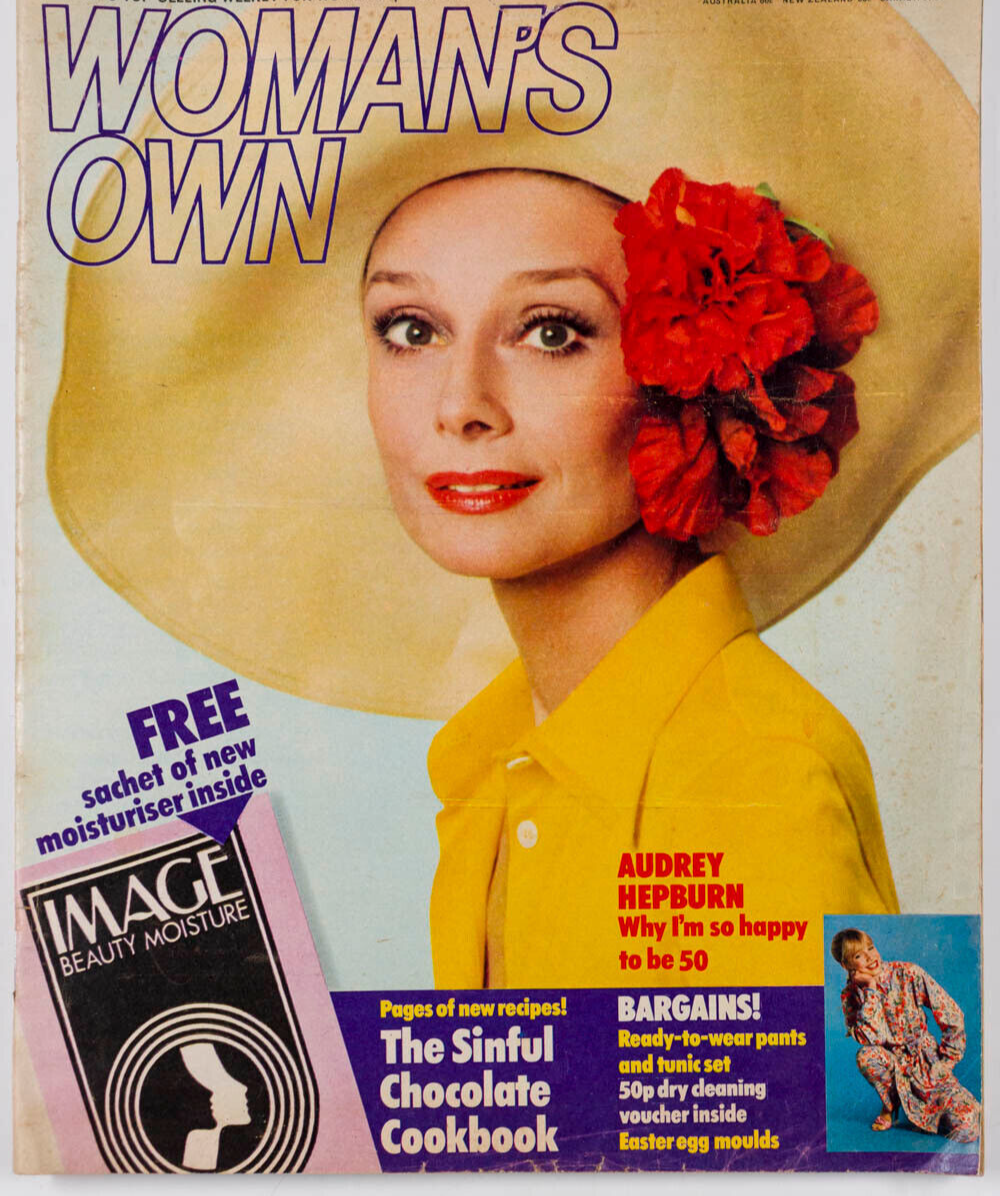 AUDREY HEPBURN Lindsey De Paul PETE TOWNSHEND Mens knitwear WOMAN'S OWN magazine