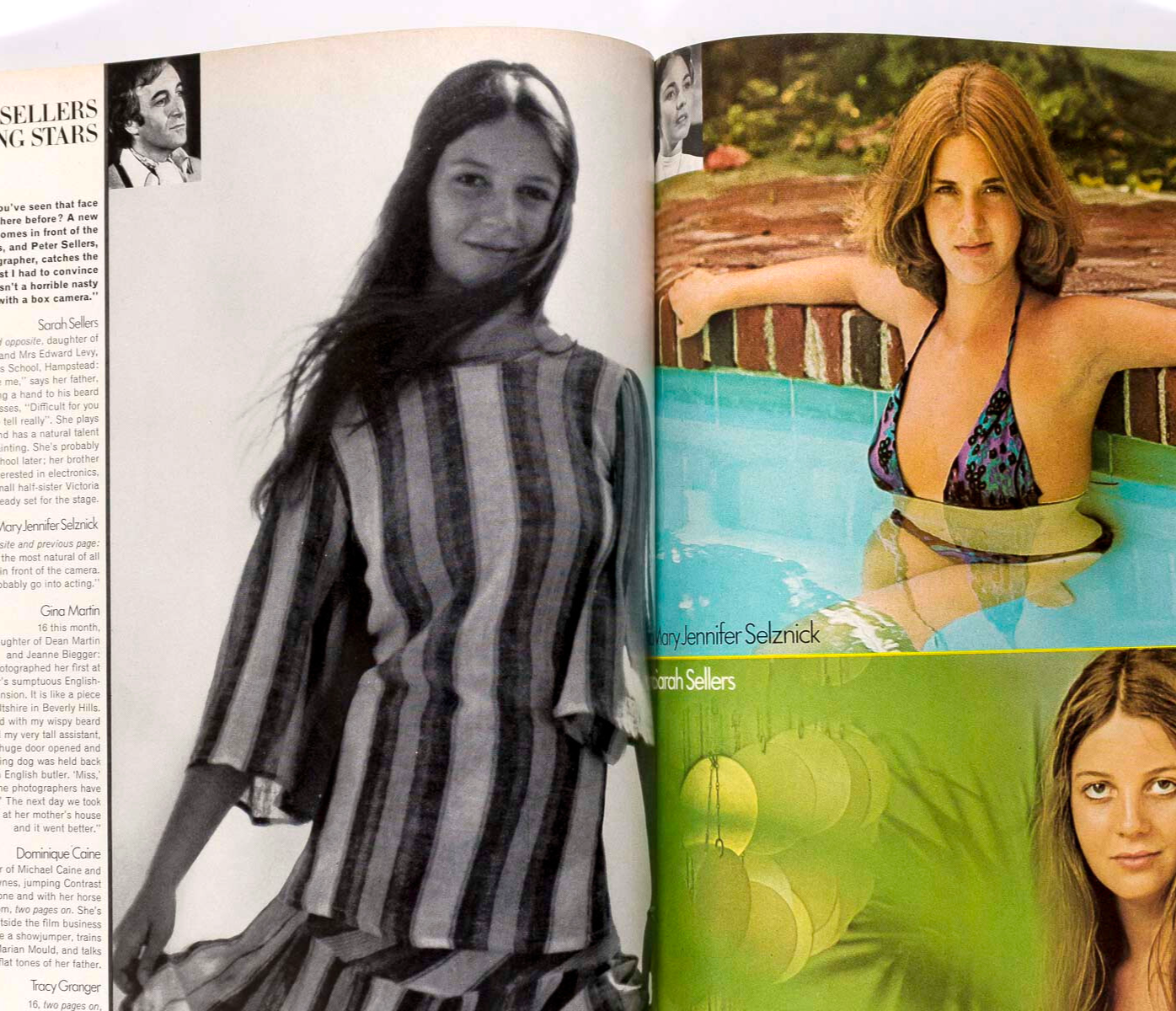 Ingrid Boulting MARC BOLAN Sellers MAGGIE SMITH  Vogue December 1972 Marsha Hunt