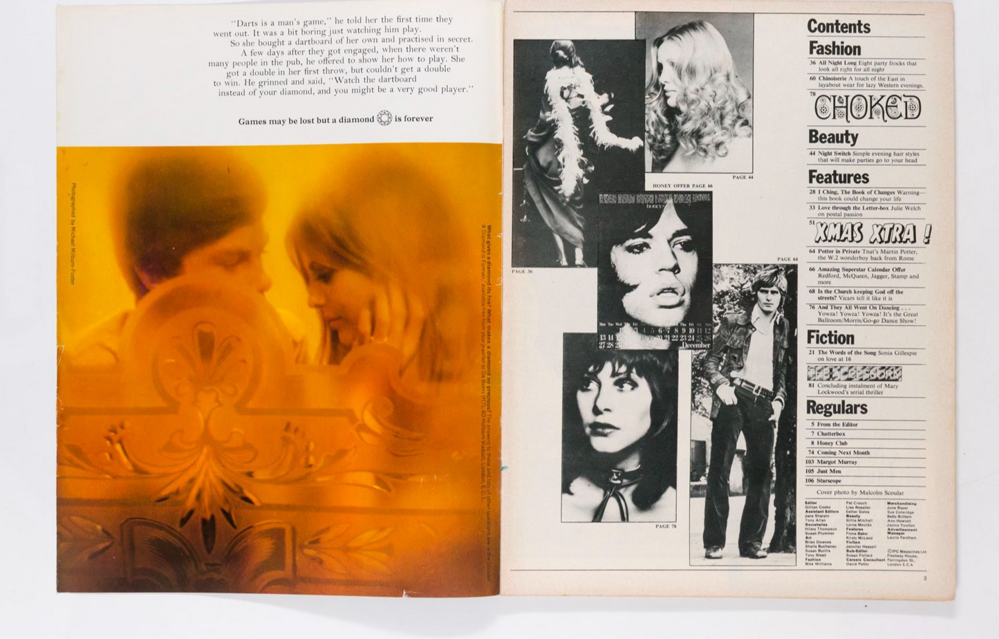 Ingmari Lamy LEONARD WHITING Martin Potter HONEY MAGAZINE December 1970 vtg BIBA