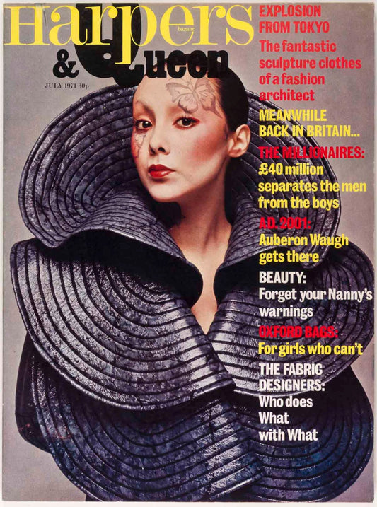 KANSAI YAMAMOTO Marie Helvin BRIDGET RILEY Anna Wintour HARPERS QUEEN July 1971