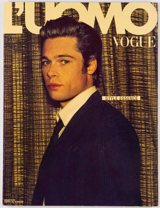 BRAD PITT Guy Pearce ROVERSI Deborah Turbeville ELLEN VON UNWERTH ~ L'UOMO VOGUE