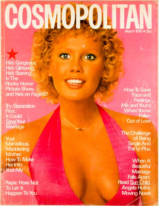 SHARON TATE Roman Polanski TIM CURRY Peter Hinwood BIBA Cosmopolitan March 1975