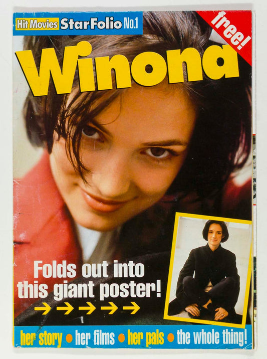 WINONA RYDER Giant Poster Zine Magazine HOT MOVIES Star Folio 1993 Star Folio 1