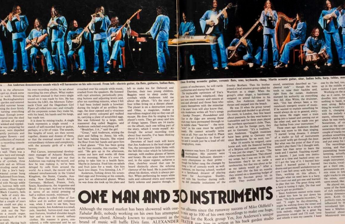 Jon Anderson YES Balenciaga STUART JACKMAN Scotland Yard 70's Telegraph magazine