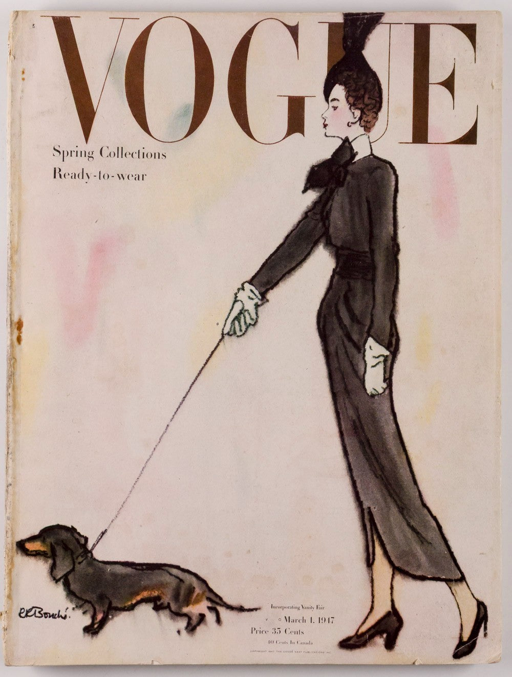 RENE BOUCHE Vertes PENN Vogue March 1947 Hitchcock BERGMAN Costume Institute VTG