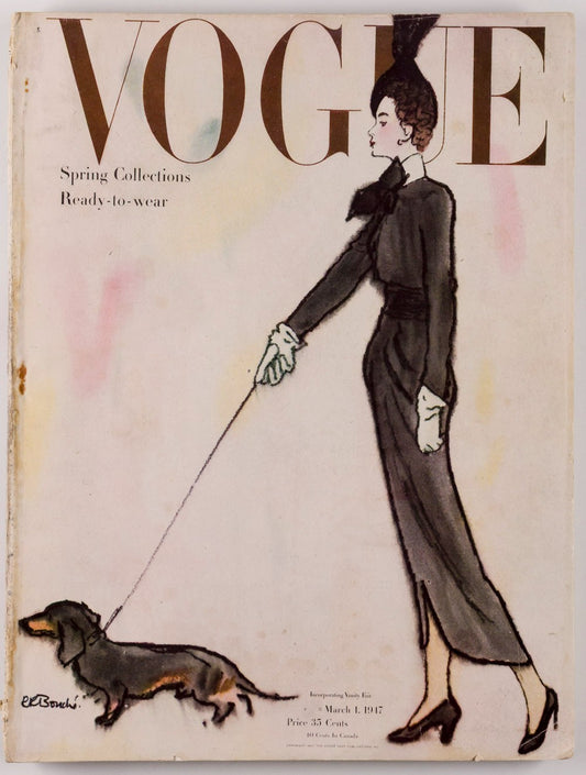 RENE BOUCHE Vertes PENN Vogue March 1947 Hitchcock BERGMAN Costume Institute VTG