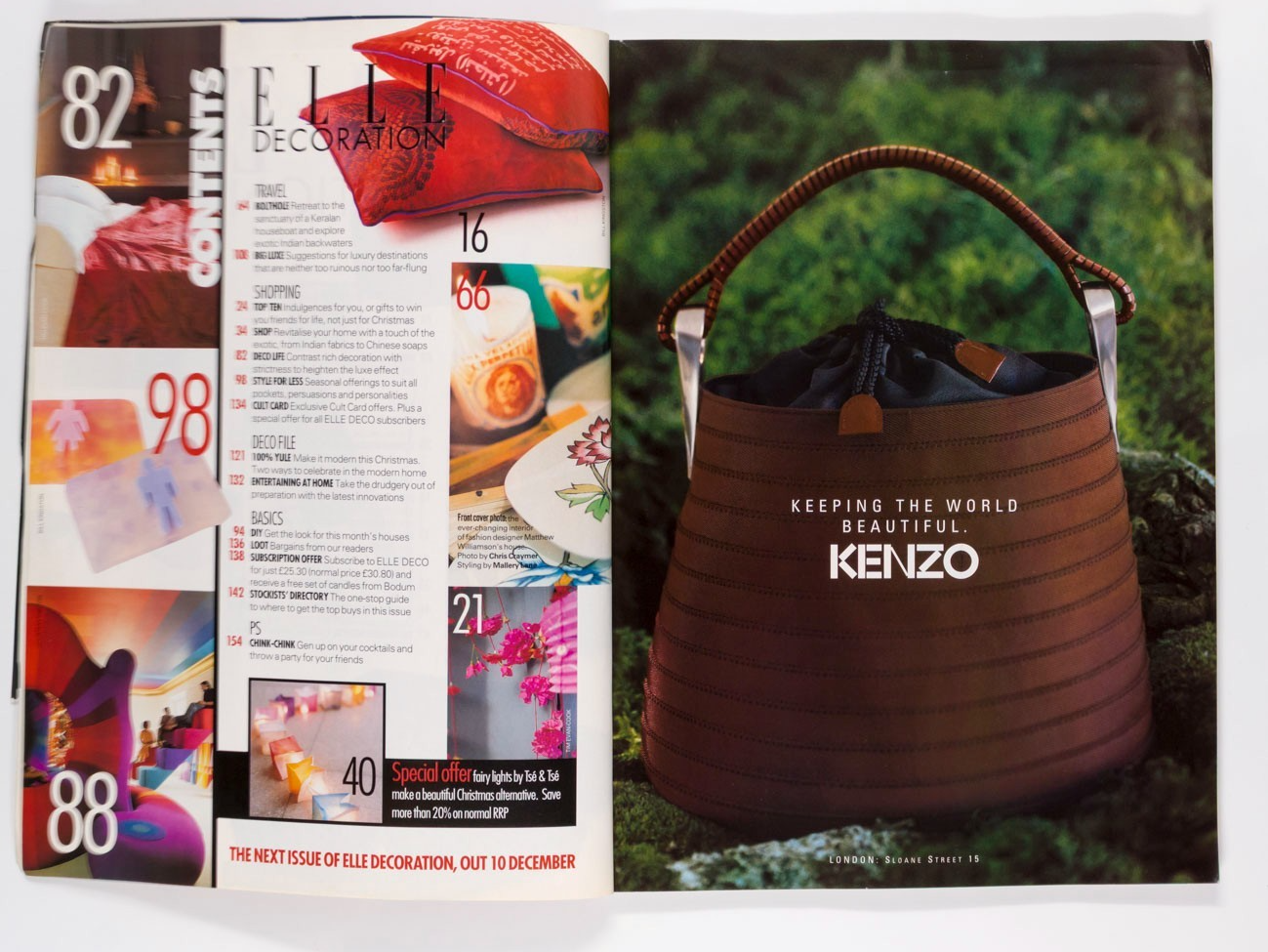 MATTHEW WILLIAMSON Bedroom XMAS Elle Decoration magazine December 1998 Hot pink
