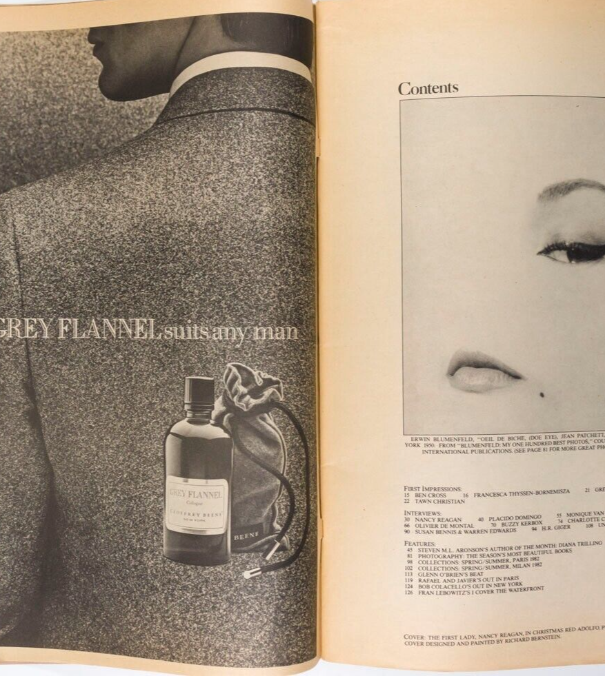 Nancy Reagan HR GIGER Bruce Weber FRAN LEBOWITZ Valentino