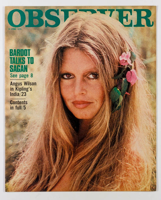 BRIGITTE BARDOT Francoise Sagan RUDYARD KIPLING Observer magazine June 20 1976