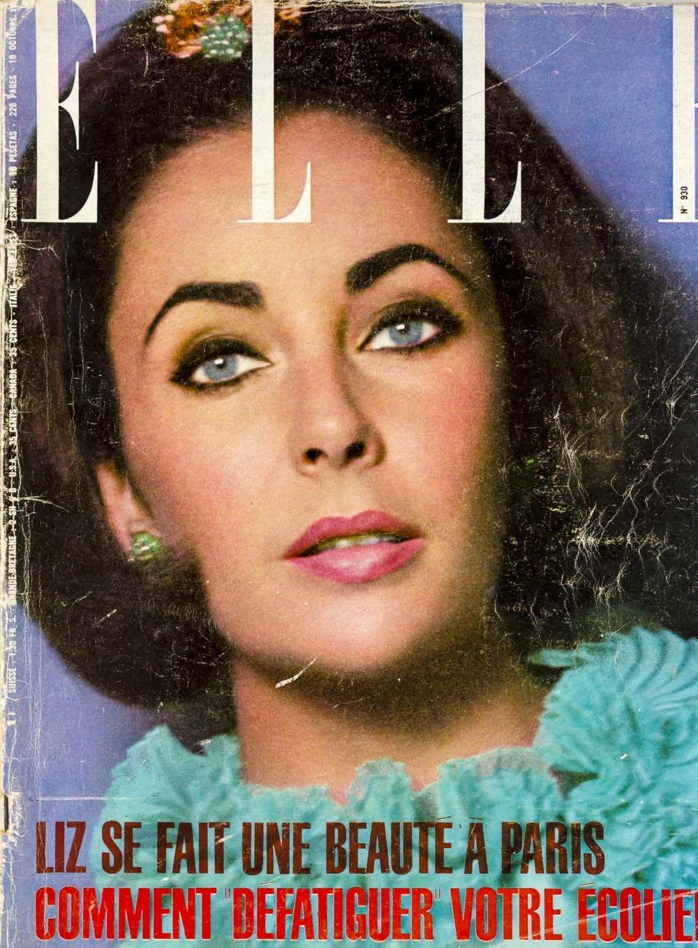 ELIZABETH TAYLOR Ronald Traeger BARBARA PEARLMAN William Connors ELLE Oct 1963