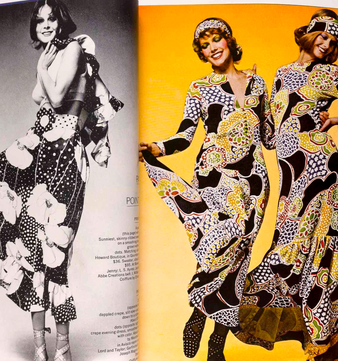 BARBARA CARRERA polka dots HIRO Tolstoy HARPER'S BAZAAR January 1971 Oscar Renta