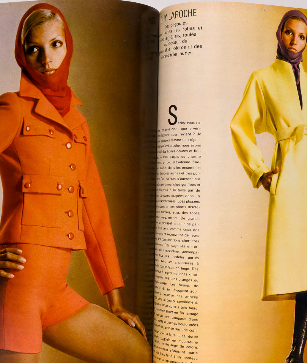 SPRING COLLECTIONS Saint Laurent RENE GRUAU L'Officiel magazine March 1971 DIOR